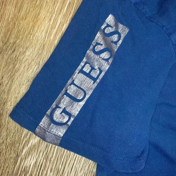 Mens Guess Blue Short Sleeve Tshirt - M - Picture 4 of 6